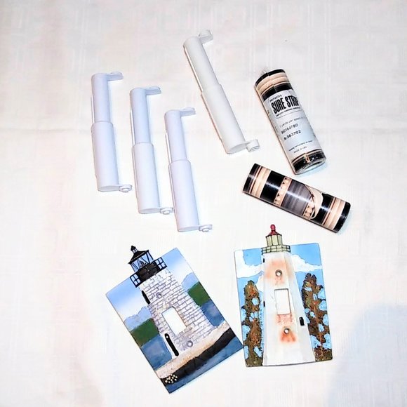 Bathroom Toilet Paper Holders-Wallpaper-Lighthouse Lightswitch Covers Bundle - Picture 1 of 17